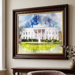 Foto La Casa Blanca en Washington DC Acuarela