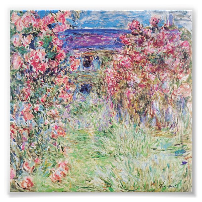 Foto La casa en el jardín rosa de Claude Monet, (Frente)
