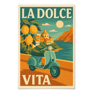 Foto La Dolce Vita - Afiche retro de viaje por la costa