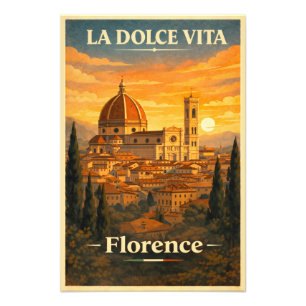 Foto La Dolce Vita - Póster de viaje antiguo de Florenc