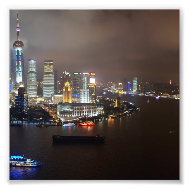 Foto La hermosa China de Shanghai en la noche (Frente)