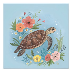Foto La ilustración de una tortuga marina