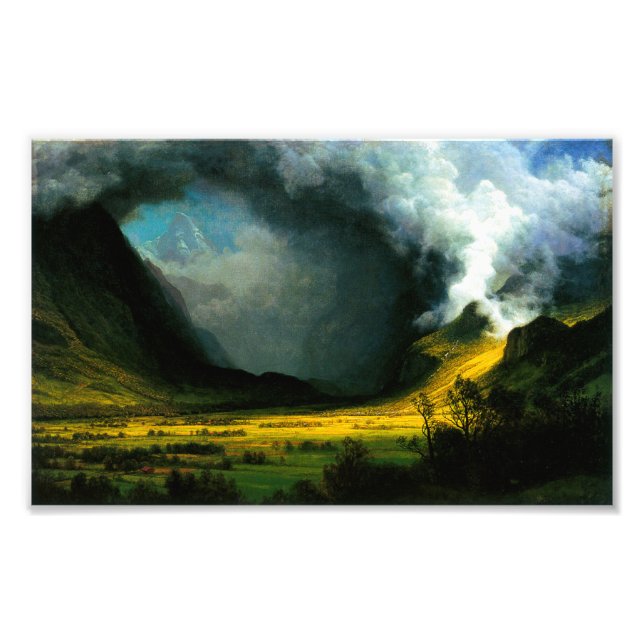 Foto La imprenta de Albert Bierstadt Storm en las monta (Frente)