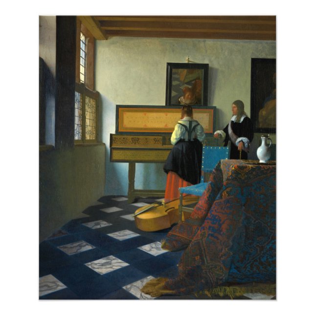 Foto La lección de música de Johannes Vermeer (Frente)