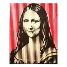 La Mona Lisa en el estilo de ilusión óptica BAUHAU