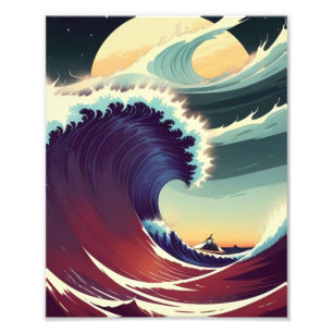 Foto La obra maestra de Hokusai: La gran ola llama