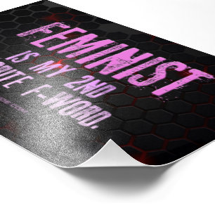 Foto La palabra feminista de SlipperyJoe brillante negr
