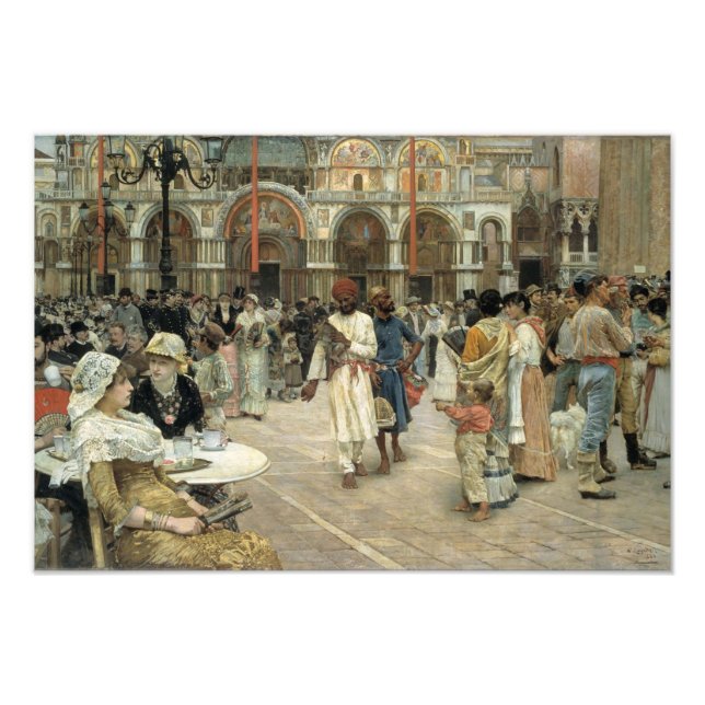 Foto La Piazza de San Marcos, Venecia, 1883 de Willia (Frente)