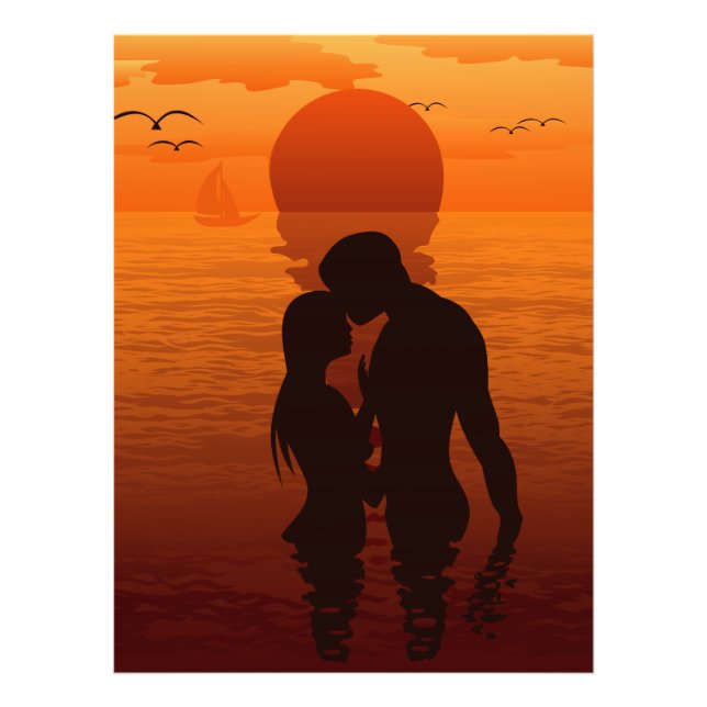 Foto La Playa Ama La Romance La Pareja De Silhouette En (Frente)