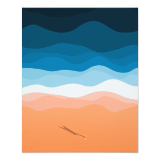 Foto La única surfista | Ilustracion aéreo