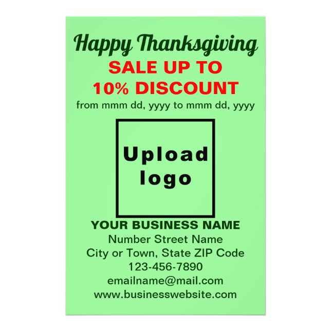 Foto La venta de Acción de Gracias de Negocios en Green (Frente)