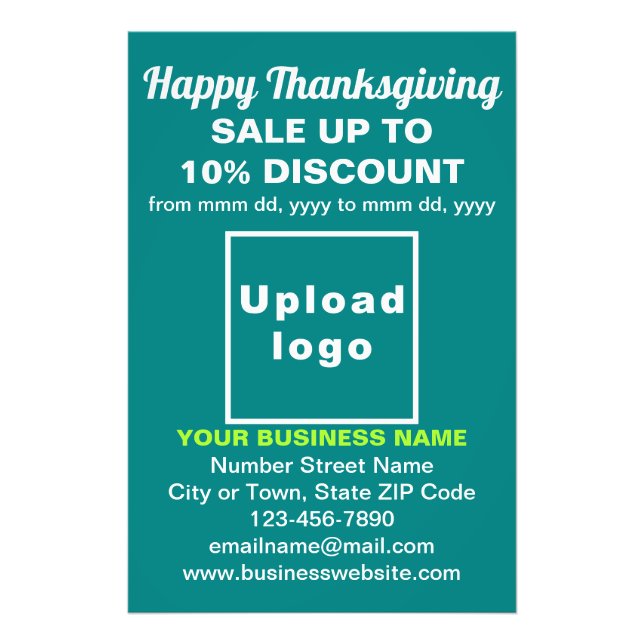 Foto La venta de Acción de Gracias de Negocios sobre el (Frente)