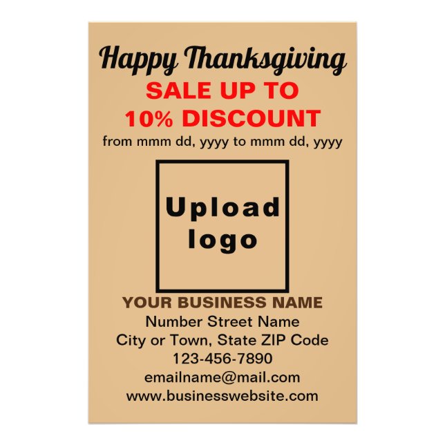 Foto La venta de Acción de Gracias en Light Brown (Frente)