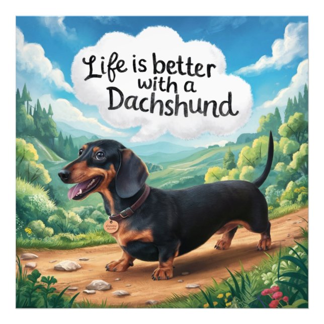 Foto La Vida Es Mejor Con Un Dachshund (Frente)