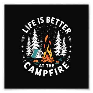 Foto La vida es mejor en la fogata Divertido camping