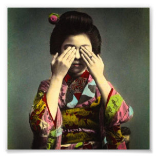 Foto La vieja mano de Japón del vintage tímido del