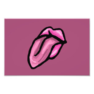 Foto Labios rosados y lengua de dibujos animados