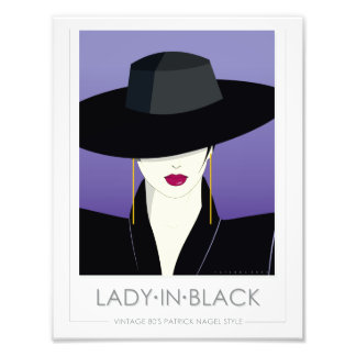 Foto Lady In Black - al estilo del Patrick Nagel de los