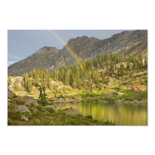 Foto Lago Cecret con arco iris sobre el Castillo del Di (Frente)