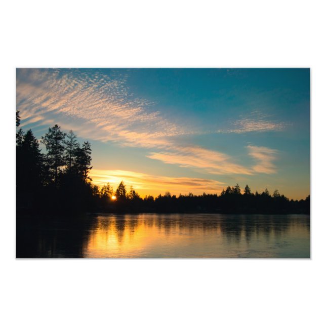 Foto Lago congelado al atardecer (Frente)