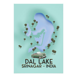Foto Lago Dal, Srinagar, India, mapa de afiches de viaj