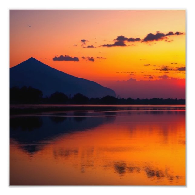 Foto Lago de montaña Tranquilo Sunset (Frente)