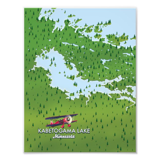 Foto Lago Kabetogama, Minnesota, USA Travel map. (Frente)