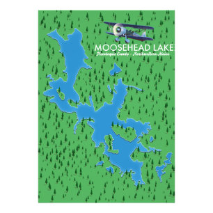 Foto Lago Moosehead, mapa del condado de Piscataquis Ph