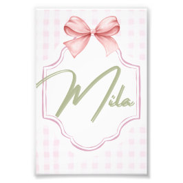 Foto Lainey Baby Nursery Personalizado Bow&Gingham