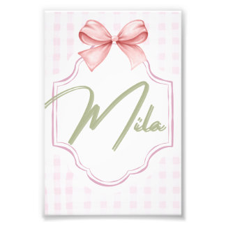 Foto Lainey Baby Nursery Personalizado Bow&Gingham