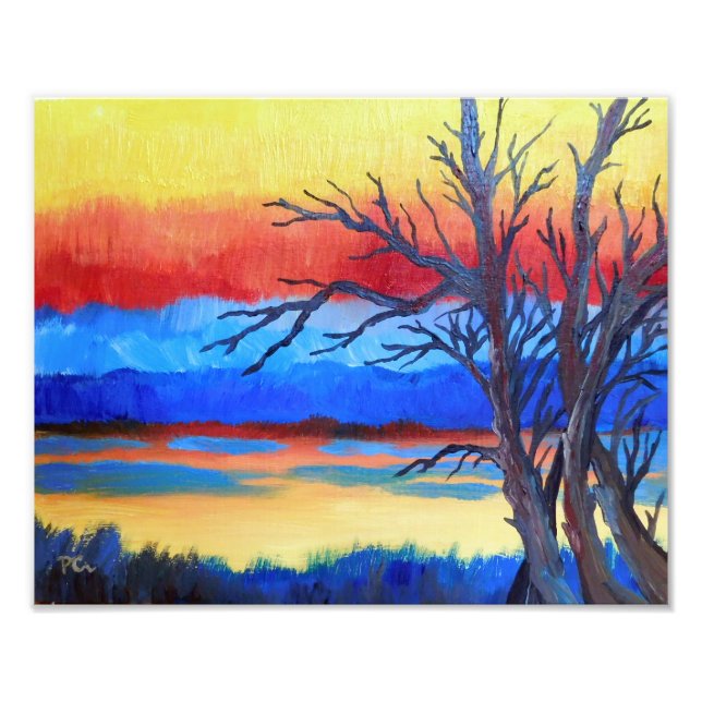 Foto Lakesida del atardecer (Frente)