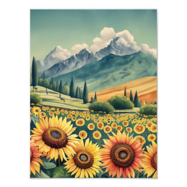 Foto Landscape Sunflowers Boho (Frente)
