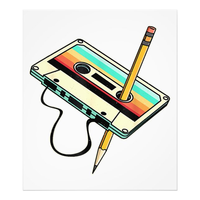 Foto Lápiz de cinta cassette de los años 80, derrame re (Frente)