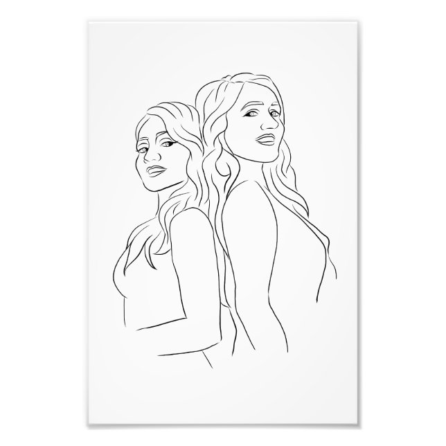 Foto Las hermanas dibujando Poster de impresión de mis  (Frente)