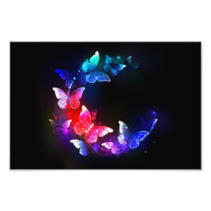 Foto Las mariposas nocturnas brillantes de Neon en el f