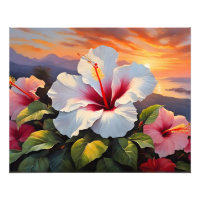 Las vibrantes flores de Hibiscus hawaianas al atar