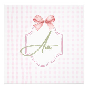Foto Lazo Rosa Personalizado Ava y Estampado de Cuadros