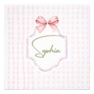 Foto Lazo Rosa Personalizado Sophia y Estampado de Cuad