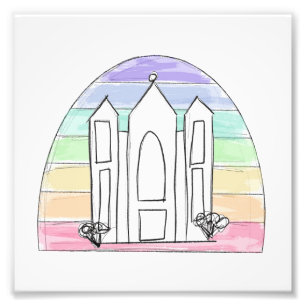 Foto LDS Salt Lake City Temple rainbow sunset mormon