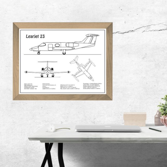 Foto Learjet 23 - Planes de dibujo del plano del avión  (Subido por el creador)