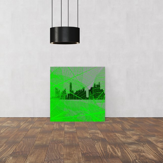 Foto Leaves veins over the city skyline - Abstract (Subido por el creador)
