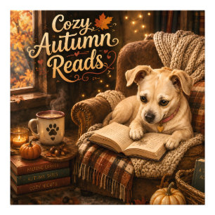 Foto Lecturas acogedoras de otoño Perrito amante de los