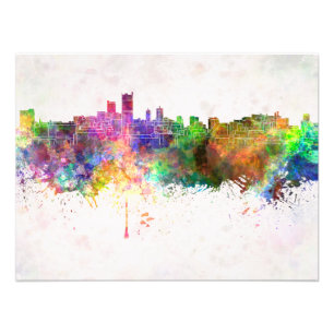 Foto Leeds skyline in watercolor background