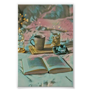 Foto Leer libros, beber café
