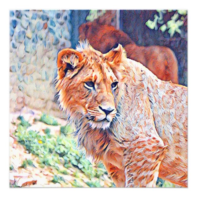 Foto león acuarell (Frente)