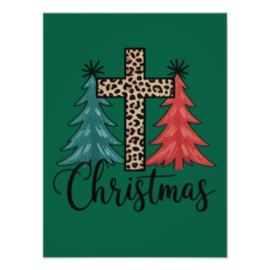 Foto Leopardo Cruz Árboles de Navidad Cristiano 