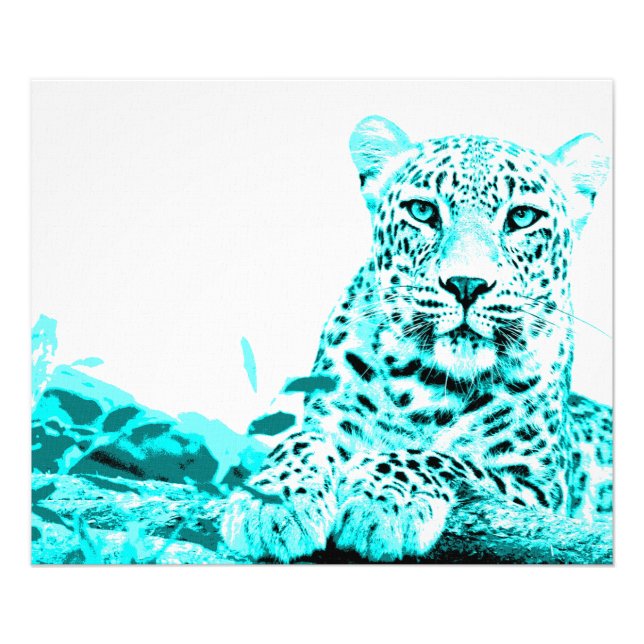 Foto Leopardo georgiano en turquesa (Frente)