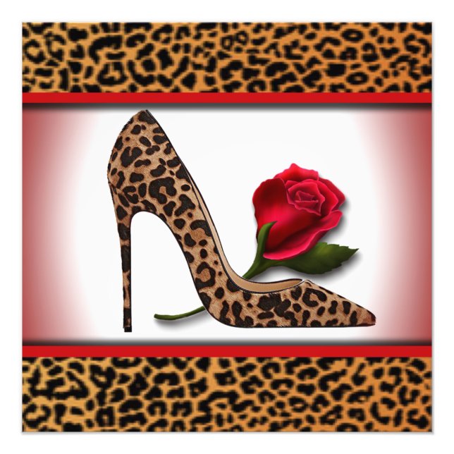Foto Leopardo High Heel & Red Rose (Frente)