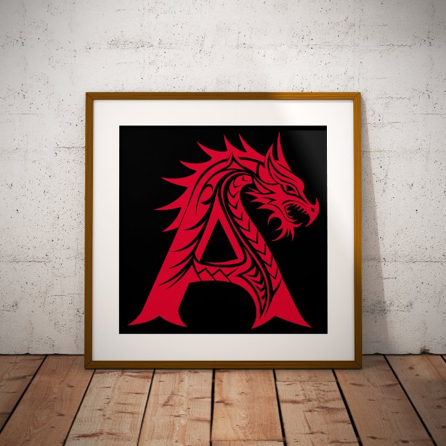 Foto Letra A de estilo dragón, alfabeto de dragón, mono (Subido por el creador)