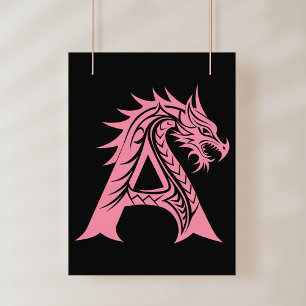 Foto Letra A de estilo dragón, alfabeto de dragón, mono